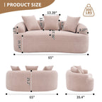 30D Chenille No-Assembly Compact Curved Loveseat Full Compression Sponge Sofa