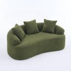 30D Chenille No-Assembly Compact Curved Loveseat Full Compression Sponge Sofa
