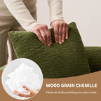 30D Chenille No-Assembly Compact Curved Loveseat Full Compression Sponge Sofa