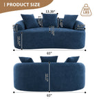 30D Chenille No-Assembly Compact Curved Loveseat Full Compression Sponge Sofa
