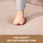30D Chenille No-Assembly Compact Curved Loveseat Full Compression Sponge Sofa