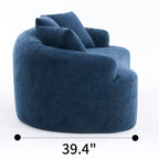 30D Chenille No-Assembly Compact Curved Loveseat Full Compression Sponge Sofa