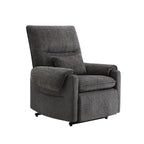 30 Power Lift Assist Recliner Arm Chair Steel Gray Chenille