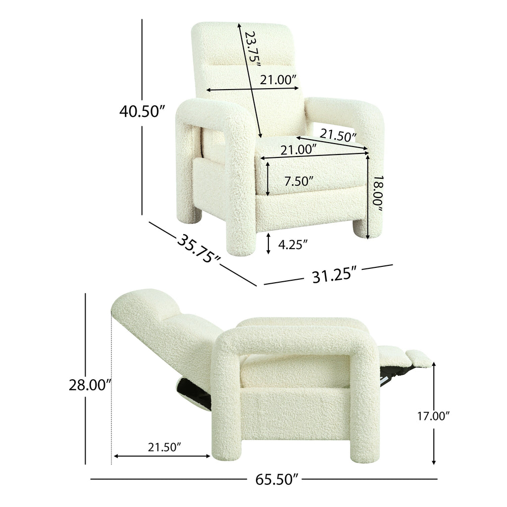 31.25 Push Back Recliner Armchair Upholstered