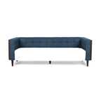 31.5 Button Tufted 3-seater Sofa with Wood Legs and Rubberwood Frame for Living Room