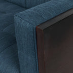 31.5 Button Tufted 3-seater Sofa with Wood Legs and Rubberwood Frame for Living Room