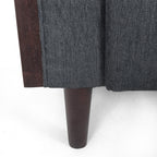 31.5 Button Tufted 3-seater Sofa with Wood Legs and Rubberwood Frame for Living Room