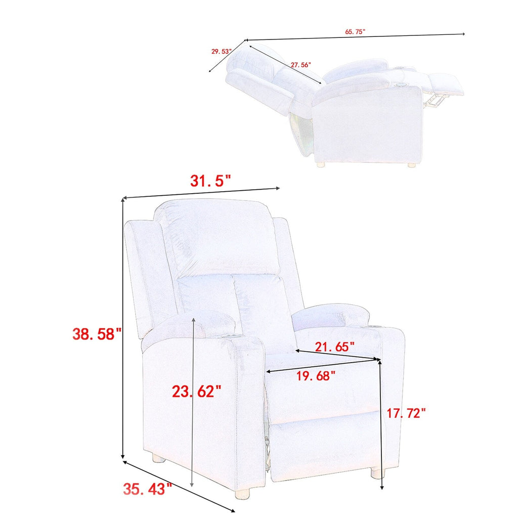 31.5'' Wide Recliner with 2 Cup Holder