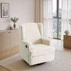 31'' W Wingback Manual Glider Swivel Rocker Recliner Nursery Chair