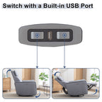32.3'' Wide Power Swivel Rocker Recliner Chairwith USB Ports