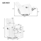 32 Nursing Rocker Recliner,Swivel Glider with 2 Pillows,Comfort Chair