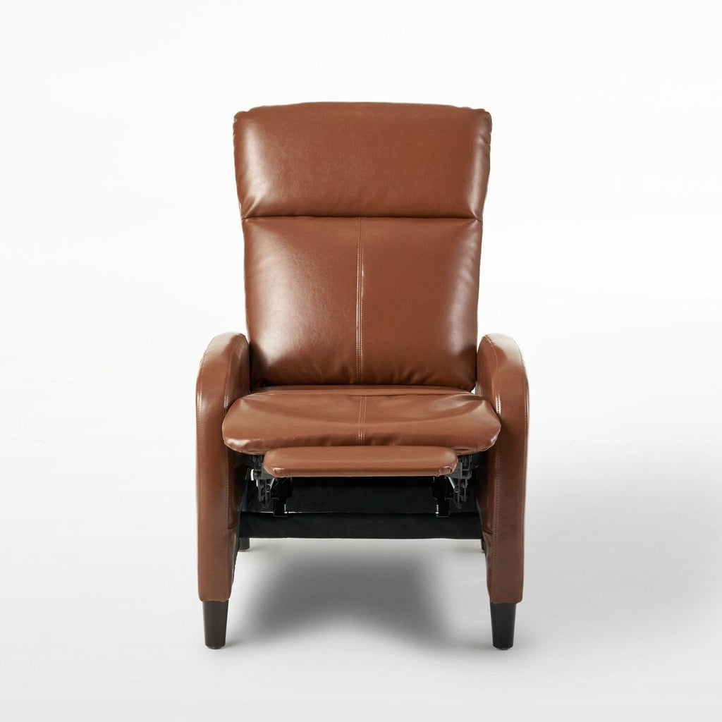 33.5Wide Leather Push Back Standard Recliner Classic Overstuffed Single Recliner Sofa with Soft Padded and Armrest