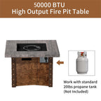 34.5 in. 5-Piece Metal Patio Fire Pit Set, Fire Pit Table and Adirondack Chairs with Cup Holder and Umbrella Holder