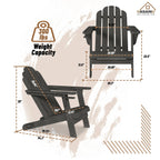 34.5 in. 5-Piece Metal Patio Fire Pit Set, Fire Pit Table and Adirondack Chairs with Cup Holder and Umbrella Holder