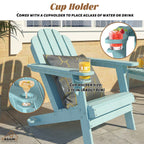 34.5 in. 5-Piece Metal Patio Fire Pit Set, Fire Pit Table and Adirondack Chairs with Cup Holder and Umbrella Holder