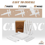34.5 in. 5-Piece Metal Patio Fire Pit Set, Fire Pit Table and Adirondack Chairs with Cup Holder and Umbrella Holder