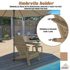 34.5 in. 5-Piece Metal Patio Fire Pit Set, Fire Pit Table and Adirondack Chairs with Cup Holder and Umbrella Holder