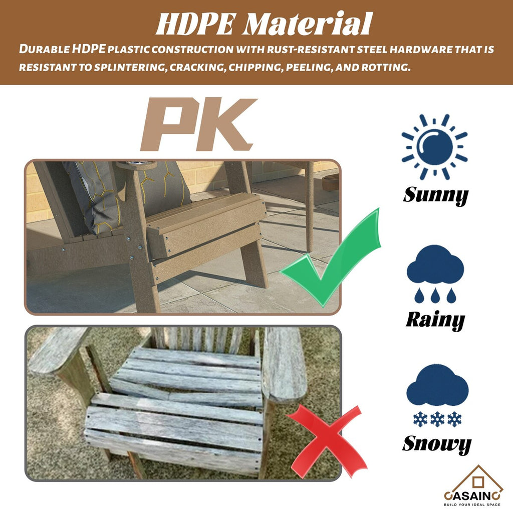 34.5 in. 5-Piece Metal Patio Fire Pit Set, Fire Pit Table and Adirondack Chairs with Cup Holder and Umbrella Holder