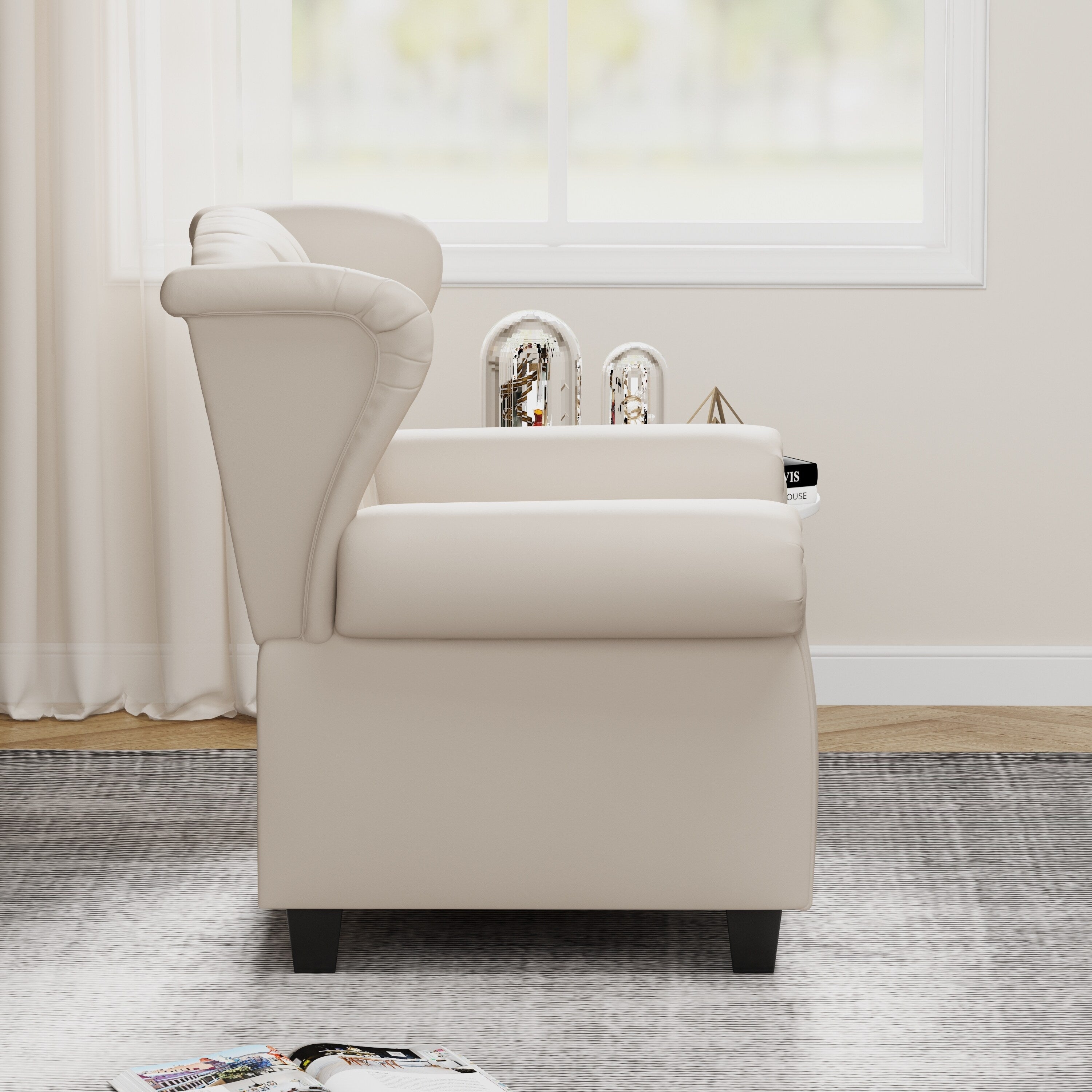 35.04 Adjustable Tufted Arm Chair with Sturdy Legs
