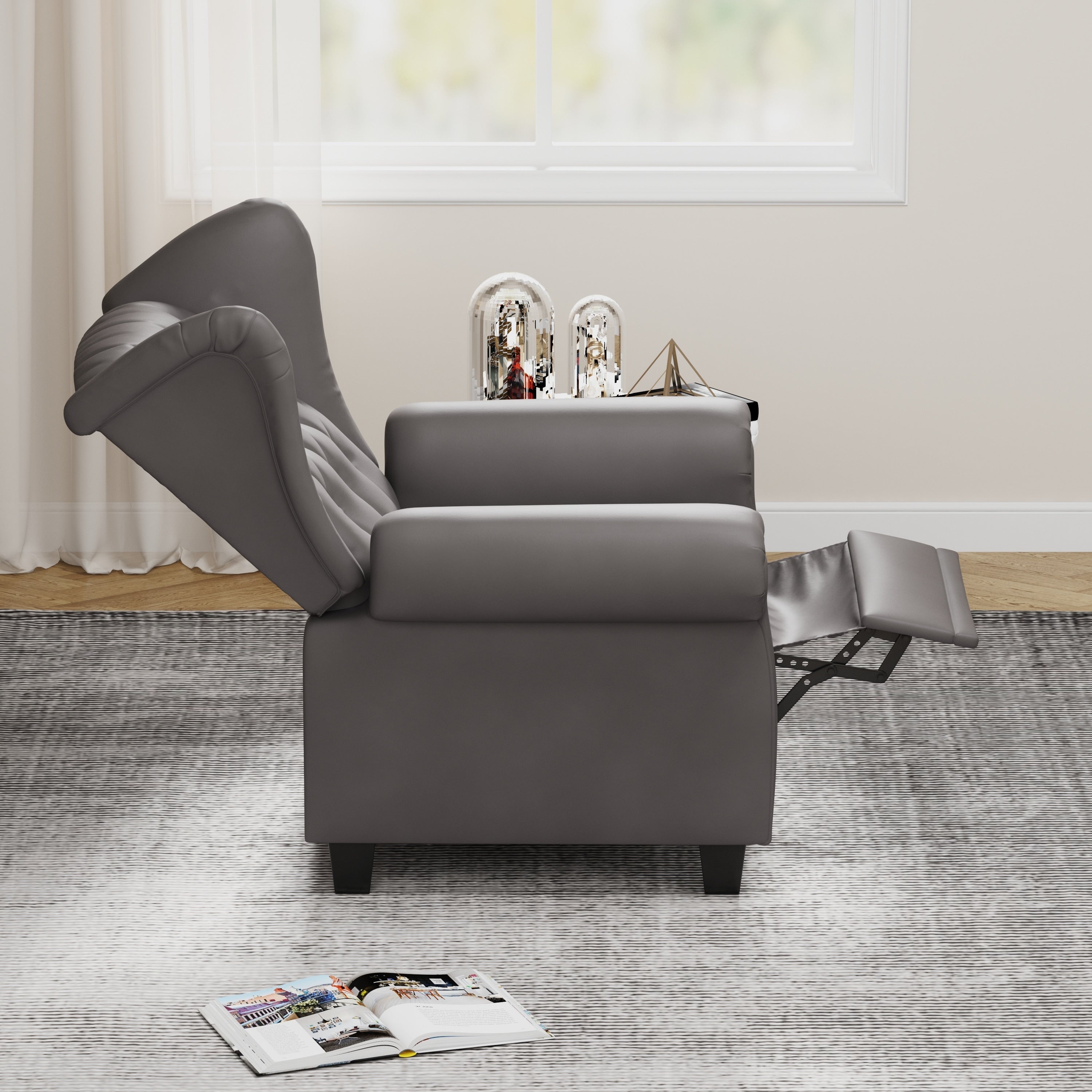 35.04 Adjustable Tufted Arm Chair with Sturdy Legs