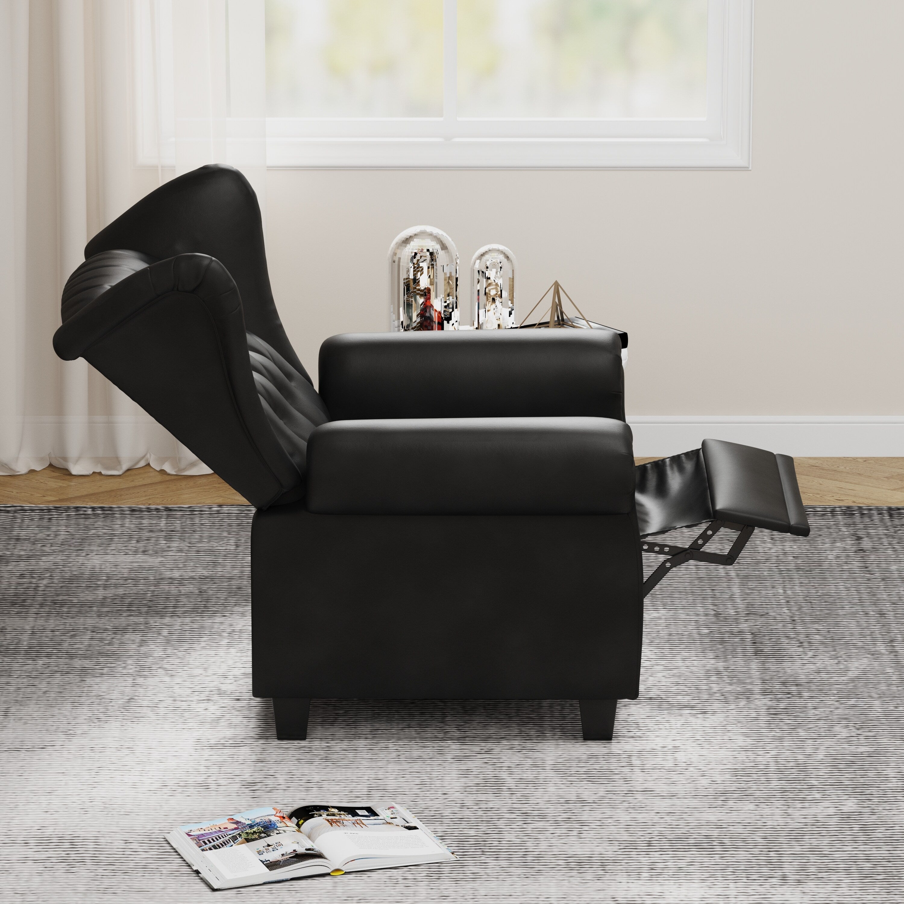 35.04 Adjustable Tufted Arm Chair with Sturdy Legs