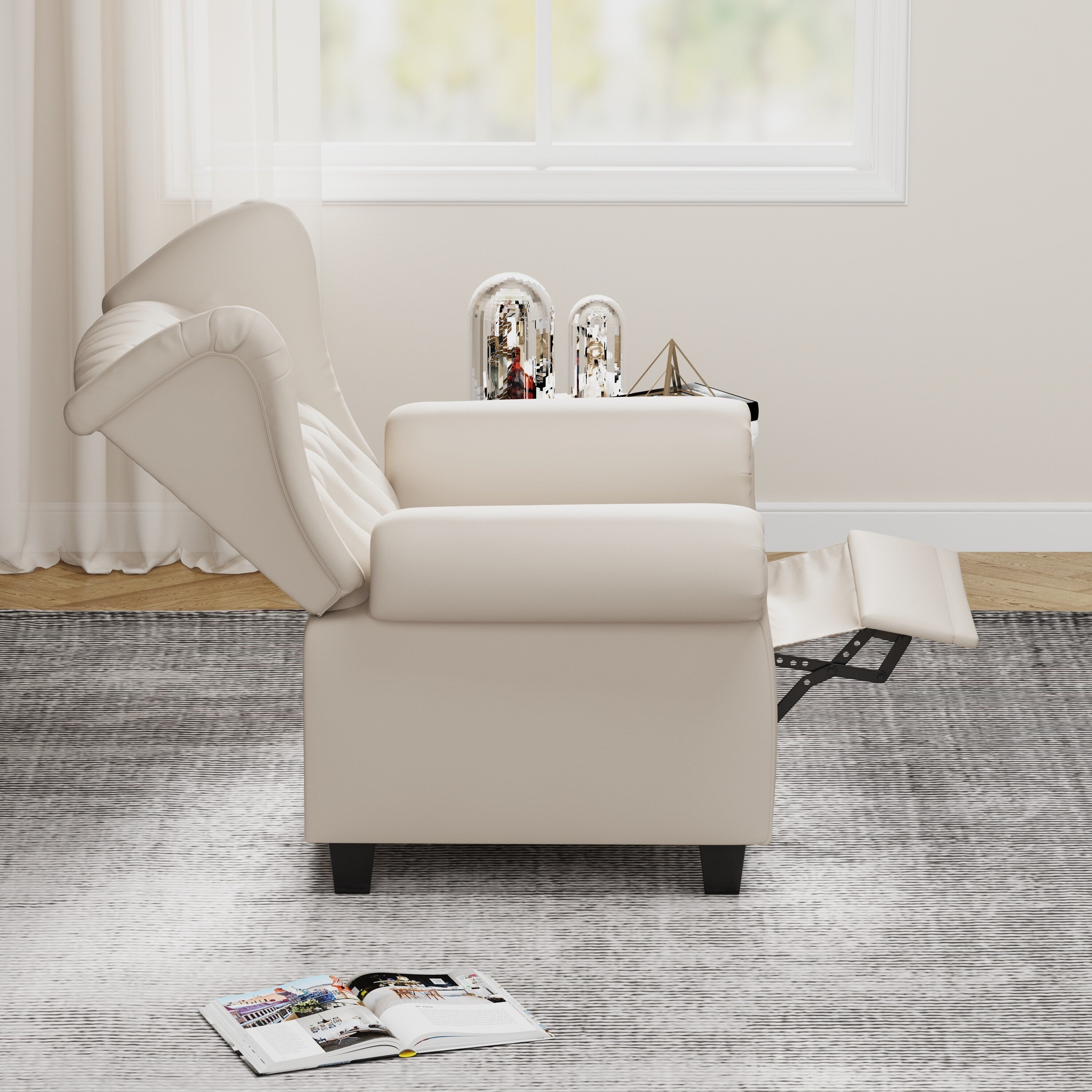 35.04 Adjustable Tufted Arm Chair with Sturdy Legs
