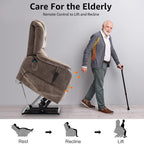 35.5W Dual Electric Power Lift Recliner,MassageHeat,180 degrees