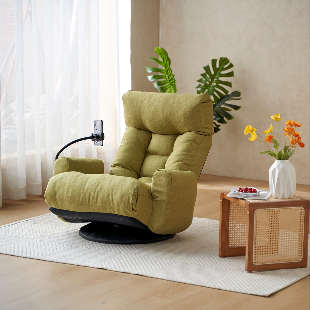 360 Degree Rotatable Sofa Chair Adjustable Lounge Chair Foldable Game Chair Recliner with Phone Holder