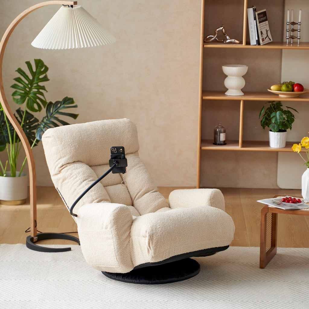 360 Degree Rotatable Sofa Chair Adjustable Lounge Chair Foldable Game Chair Recliner with Phone Holder