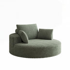 360 Degree Swivel Chair Corduroy Chenille Foam Single Sofa