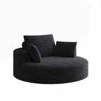 360 Degree Swivel Chair Corduroy Chenille Foam Single Sofa