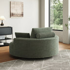 360 Degree Swivel Chair Corduroy Chenille Foam Single Sofa