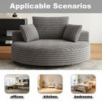 360 Degree Swivel Chair Corduroy Chenille Foam Single Sofa