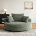 360 Degree Swivel Chair Corduroy Chenille Foam Single Sofa