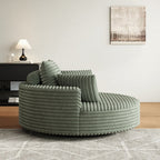 360 Degree Swivel Chair Corduroy Chenille Foam Single Sofa