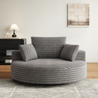 360 Degree Swivel Chair Corduroy Chenille Foam Single Sofa