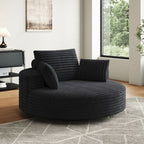 360 Degree Swivel Chair Corduroy Chenille Foam Single Sofa