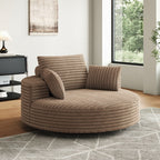 360 Degree Swivel Chair Corduroy Chenille Foam Single Sofa