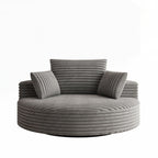 360 Degree Swivel Chair Corduroy Chenille Foam Single Sofa