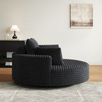 360 Degree Swivel Chair Corduroy Chenille Foam Single Sofa