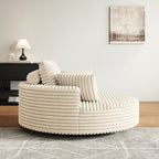 360 Degree Swivel Chair Corduroy Chenille Foam Single Sofa