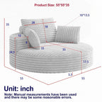 360 Degree Swivel Chair Corduroy Chenille Foam Single Sofa