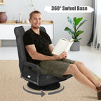 360-Degree Swivel Gaming Floor Chair with Foldable Adjustable Backrest