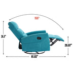 360 Swivel Manual Recliner Adjustable Fabric Rocking Recliner Living Room Single Soft Sofa with Rocker