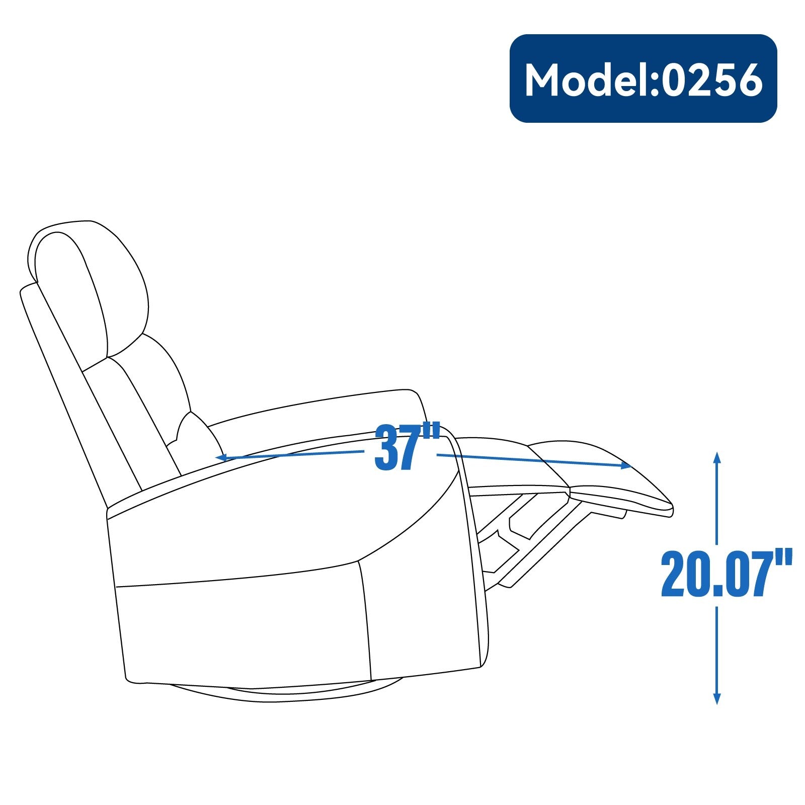 360 Swivel Manual Recliner Adjustable Fabric Rocking Recliner Living Room Single Soft Sofa with Rocker