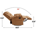 360 Swivel Manual Recliner Chair Adjustable Rocking Lounge Chair Oversized Single Sofa for Living Room