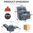 360 Swivel Manual Recliner Chair Adjustable Rocking Lounge Chair Oversized Single Sofa for Living Room