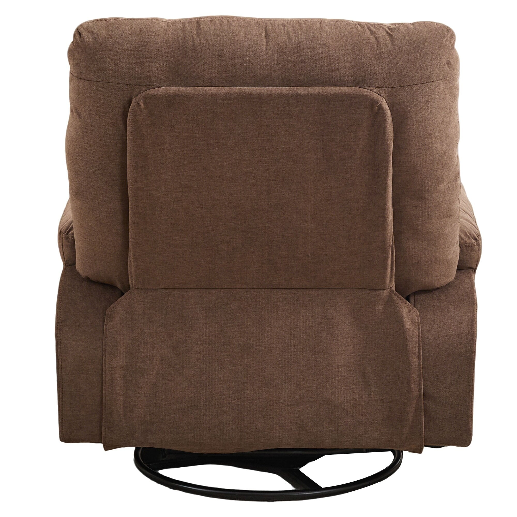 360 Swivel Manual Recliner Single Sofa Chair Fabric Lounge Chair with Pull Out Footrest and Side Pockets