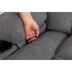 360 Swivel Massage Heat Manual Recliner Fabric Single Lounge Chair with USB Charging and Double Cup Holders