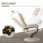360 Swivel PU Leather Recliner Adjustable Lounge Chair High Back Armchair with Ottoman and Thick Foam Padding